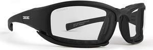 Epoch Eyewear Hybrid Motorcycle Black Sunglasses With Clear Lens Sunglasses
