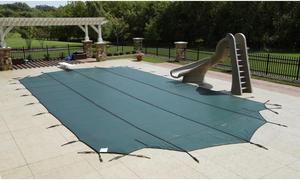 Blue 12-Year Mesh Safety Cover For 18' x 36' Rect Pool With Center End Step