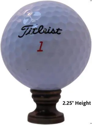 Golf Ball Lamp Finial, White, 2.25"h