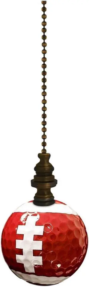 Football Ceiling Fan Pull, 2.25"h with 12" Antiqued Brass Chain