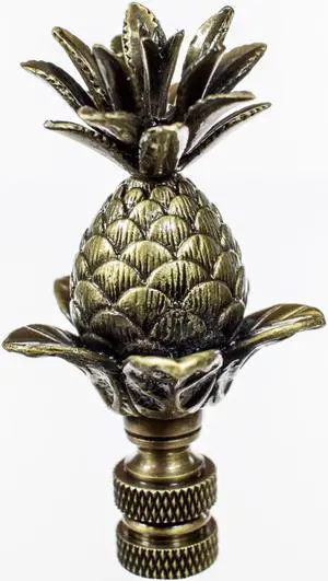 Blooming Pineapple Lamp Finial Antique Brass Metal  3"h