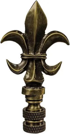 Fleur De Lis Antique Brass Lamp Finial 3"h Fleur De Lis Antique Brass Lamp Finial 3"h