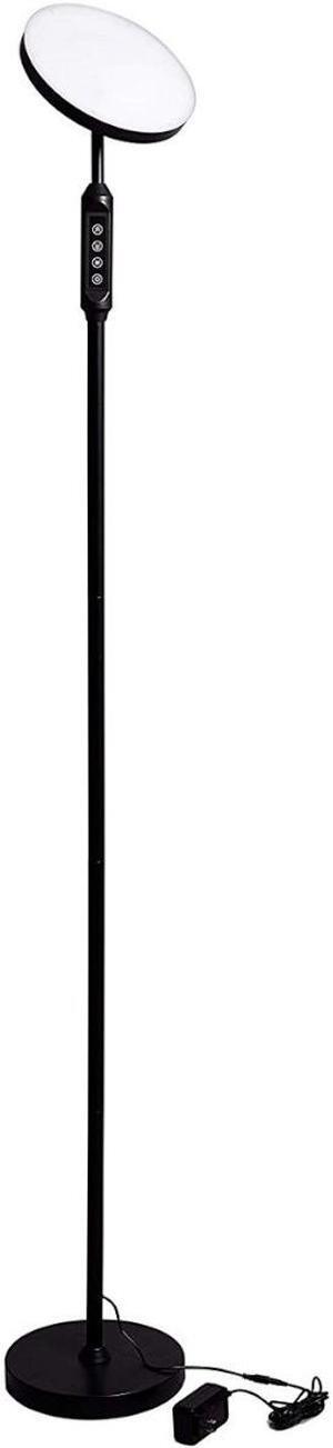LED Torchiere Super Bright 70" Floor Lamp (5 Color Settings) 2,100 Lumens,Dimmable Black Metal with Remote