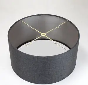 Granite Grey Burlap Hardback Drum Lampshade 16"x16"x8"