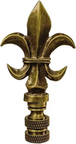 Fleur De Lis Antique Brass Lamp Finial 3.2"h