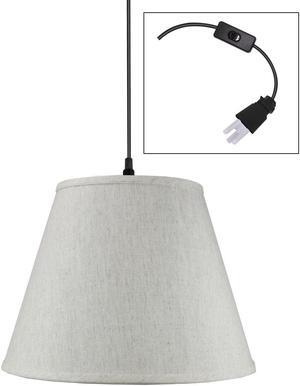 1 Light Swag Plug-In Pendant Hanging LampTextured Oatmeal