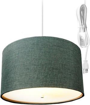 Granite Gray 2 Light Swag Plug-In Pendant with Diffuser