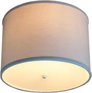 14 Moderne Flush Mount Conversion Kit - DIY Convert your dated Glass Ceiling Light to a Modern White Fabric Drum Lamp Shade with Diffuser by Home Concept 14x14x10