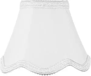 2.5x5x4 Down White Scallop Stretch Clip-on Candelabra Lampshade