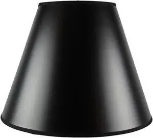 7x14x11 Bold Black with True Gold Lining Hard Back Empire Lampshade