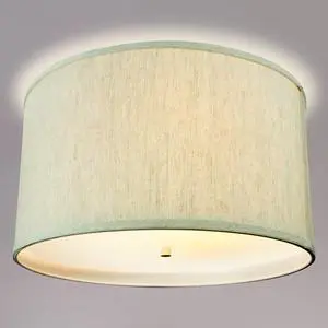 16 Moderne Flush Mount Converter Kit Textured Oatmeal Hardback Drum Lampshade 16x16x8