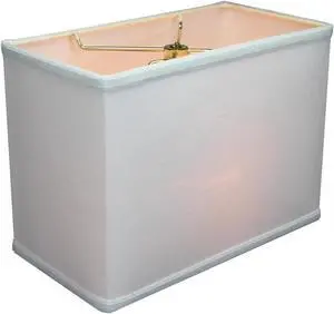 Rectangular Drum Lampshade (6.5x12) (6.5x12) x 9 White Linen