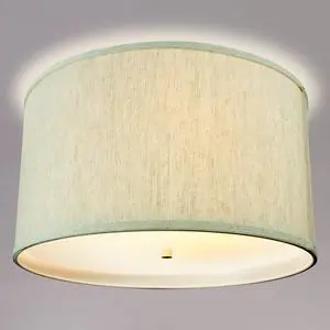 18 Moderne Flush Mount Converter Kit Textured Oatmeal  Shallow Drum Lampshade 18x18x10