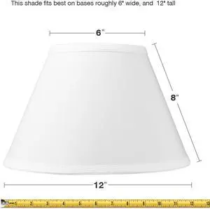 6x12x8 Threaded UNO Downbridge Lamp Shade White