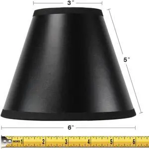 3x6x5 Black Parchment Gold-Lined Chandelier Candle Clip Lamp Shade