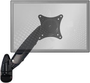 Sit-Stand Wall Mount Monitor Arm: Standard Single Screen Black