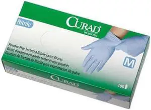 CURAD Nitrile Exam Gloves,Blue,Large - 150 Each