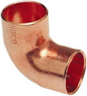 Nibco 607R Wrot Copper Close Rough Copper Reducing Elbow, 3/4" x 1/2"