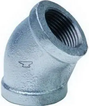 Anvil 1102 Galvanized Class 150 45 Deg Standard Elbow, 1-1/4"