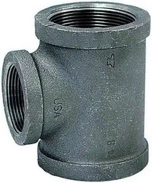 Anvil 1105R Galvanized Malleable Iron Reducing Tee, 1" x 1" x 1/4"