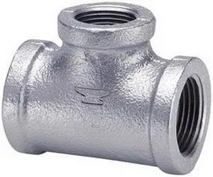 Anvil 1105 Galvanized Malleable Iron Straight Tee, 1/2"