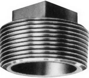 Anvil 387 Galvanized Cast Iron Cored Square Head Plug, 2"