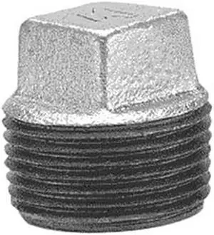 Anvil 388 Galvanized Cast Iron Solid Square Head Plug, 1/4"