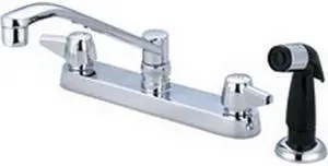 Central Brass 0123-A Cast Brass 2-Canopy Swivel Kitchen Faucet, PVD Polished Chrome