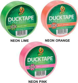 Colored Duct Tape, 9 mil, 1.88" x 15 yds, 3" Core, Neon Green 1265018