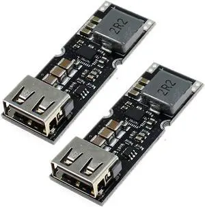 (2-Pack) JacobsParts 24W USB Fast Charge QC 3.0 Boost Module 3.7V Battery Input 5V 9V 12V Output DIY Power Bank