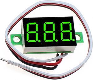 (5 Pack) JacobsParts DC 0-30V 3-Wire Voltmeter 3-Digit LED Display Panel Volt Meter Digital Voltage Tester (Green)
