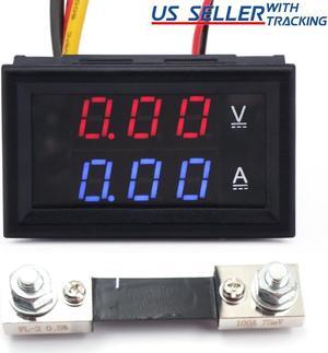 DC 100V 100A Voltmeter Ammeter Volt Amp Meter Voltage Current Tester with Shunt