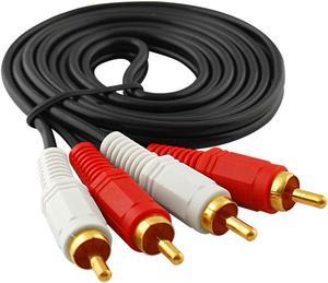 JacobsParts 2-RCA Analog Stereo Audio Cable 2-RCA Male to 2-RCA Male, 4ft