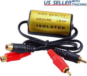 RCA Audio Noise Filter Suppressor Ground Loop Isolator for Car and Home Stereo