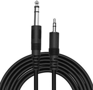 5ft 3.5mm to 6.35mm (1/8" to 1/4") Male M-M TRS Stereo Aux Audio Adapter Conversion Cable for Record, Laptop, Headphones, Amplifier, Speakers