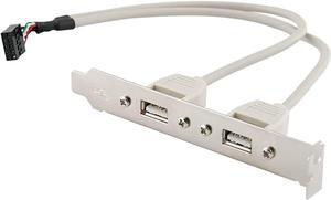 Motherboard Cable to 2-Port USB 2.0 Rear Panel Bracket Host Adapter