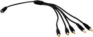 JacobsParts 1:5 DC Power Splitter Cable Cord 1 Female to 5 Male 5.5x2.1mm Port Pigtals 12V