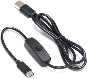 JacobsParts 3A USB Type C Cable On/Off Power Button Switch Raspberry Pi & Phone Charging