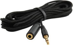 JacobsParts 10-Foot 3.5mm 1/8" Stereo Audio Aux Headphone Cable Extension Cord Male to Female with Cloth Jacket