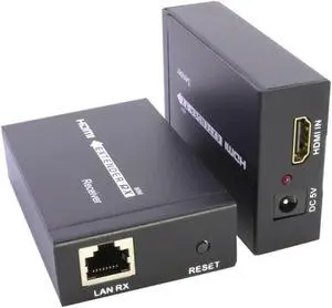 JacobsParts HDMI Extender up to 200ft Over Cat5 Cat6 Ethernet Network LAN Cable 60m 1080P