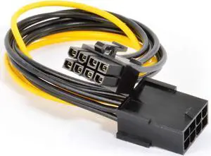 JacobsParts 8-Inch 8 pin PCI Express PCI-E Power Extension Cable for Video Card