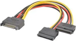 JacobsParts SATA Power Splitter Cable 15-Pin Male to Female 5 packs