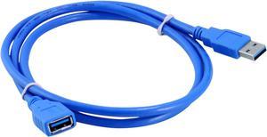 JPQuality USB 3.0 A-Male to A-Female Extension Cable, 3 Feet / 1 Meter, Blue
