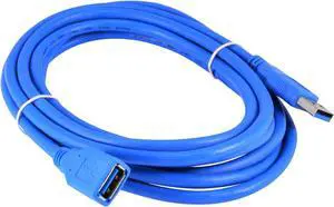 10Ft/3M USB 3.0 Extension Cable, A-Male to A-Female Data Cord, 5Gbps, Blue