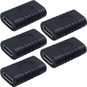 USB 3.1 Type-C USB-C Coupler Extension Adapter Female F/F Connector Extender 5 pack