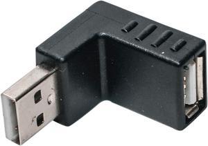 Right Angle USB Male to Up Facing Horizontal Female Adapter Extension Connector