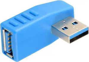 Right Angle USB 3.0 to Left Facing Vertical Female Adapter Coupler Connector