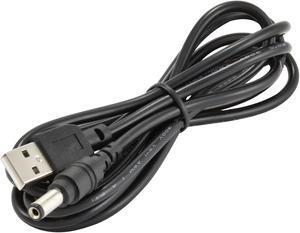 USB Male to 5.5mm x 2.1mm Barrel 5V DC Power Cable, 20 AWG Copper, 150cm / 5ft