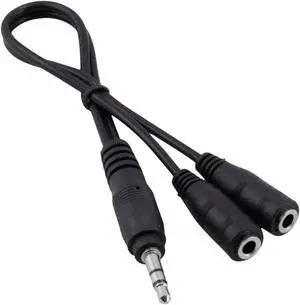 3.5mm Audio Aux Cable Male to 2x Female Stereo Extension Headphone Splitter Cord