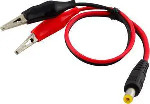 Dual Alligator Clips to 5.5x2.1mm Male Plug Connector Cable for 5V / 12V / 24V